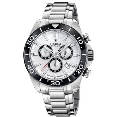 Festina Swiss Made Orologio Uomo in Acciaio Inox. 316l Argentato Festina Swiss Made Orologio Uomo in Acciaio Inox. 316l Argentato