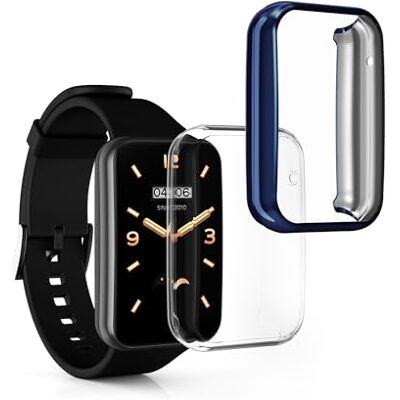 kwmobile Set 2x Custodia Smartwatch Compatibile con Xiaomi Mi Band 7 Pro Cover Case Silicone Protezione Orologio Fitness trasparente/blu scuro kwmobile Set 2x Custodia Smartwatch Compatibile con Xiaomi Mi Band 7 Pro Cover Case Silicone Protezione Orologio Fitness trasparente/blu scuro