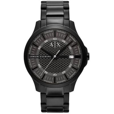 Armani Orologio per uomo, movimento tre lancette al quarzo e cassa da 46 mm con cinturino in acciaio Armani Orologio per uomo, movimento tre lancette al quarzo e cassa da 46 mm con cinturino in acciaio