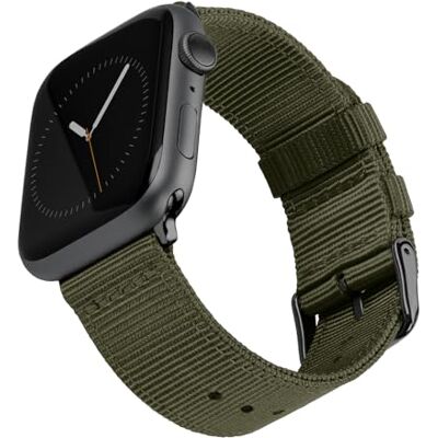 Archer Watch Straps Cinturini in Nylon Premium per Apple Watch (Verde Oliva/Nero, 44/45/46/49mm) Archer Watch Straps Cinturini in Nylon Premium per Apple Watch (Verde Oliva/Nero, 44/45/46/49mm)