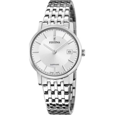 Festina Swiss Made Orologio Donna in Acciaio Inox. 316l Argentato Festina Swiss Made Orologio Donna in Acciaio Inox. 316l Argentato