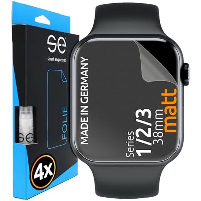 smart engineered 3D Pellicola protettiva per schermo per Apple Watch 38mm antiriflesso [4 pezzi Opaco, Case-friendly, Non Vetro Temperato ma Pellicola Protettiva TPU smart engineered 3D Pellicola protettiva per schermo per Apple Watch 38mm antiriflesso [4 pezzi Opaco, Case-friendly, Non Vetro Temperato ma Pellicola Protettiva TPU