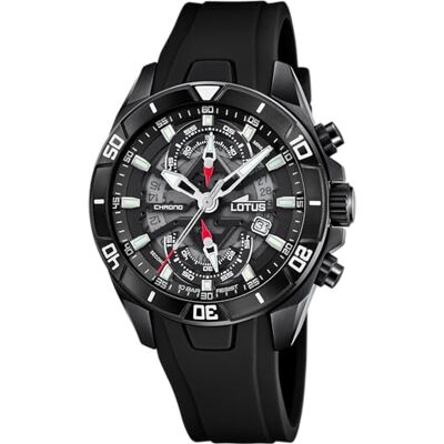 Lotus Orologio Uomo Analogico in Gomma Nero Lotus Orologio Uomo Analogico in Gomma Nero