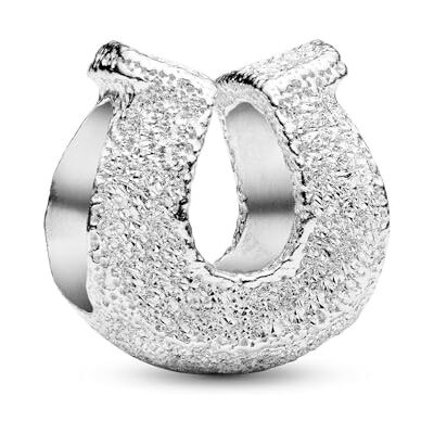 PANDORA Textured horseshoe sterling silver mini charm PANDORA Textured horseshoe sterling silver mini charm