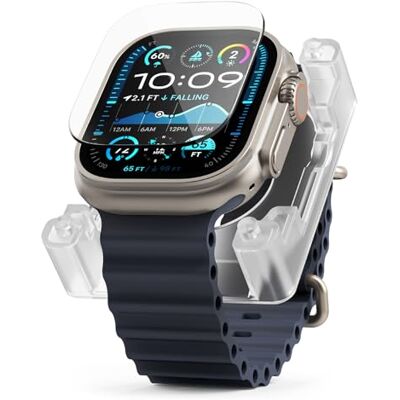 Ringke Easy Slide Tempered Glass per Apple Watch Ultra 4/3 / 2/1 2 pezzi, pellicola, vetro temperato, trasparente, facile installazione Ringke Easy Slide Tempered Glass per Apple Watch Ultra 4/3 / 2/1 2 pezzi, pellicola, vetro temperato, trasparente, facile installazione