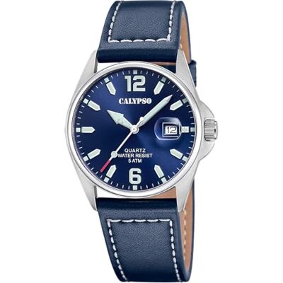 Calypso Orologio Uomo Analogico in Pelle Blu Calypso Orologio Uomo Analogico in Pelle Blu