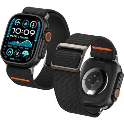 Spigen Cinturino Lite Fit Ultra in Nylon Compatibile con Apple Watch Ultra 3/2/1 49mm, Series 11/10 46mm, Series 9/8/7-4/SE 45mm, 44mm Nero Spigen Cinturino Lite Fit Ultra in Nylon Compatibile con Apple Watch Ultra 3/2/1 49mm, Series 11/10 46mm, Series 9/8/7-4/SE 45mm, 44mm Nero