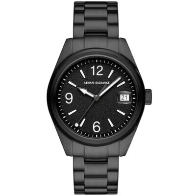 Armani Orologio da uomo, Movimento al quarzo a tre lancette e cassa da 42 mm con cinturino in acciaio, Grafite e grigio Armani Orologio da uomo, Movimento al quarzo a tre lancette e cassa da 42 mm con cinturino in acciaio, Grafite e grigio