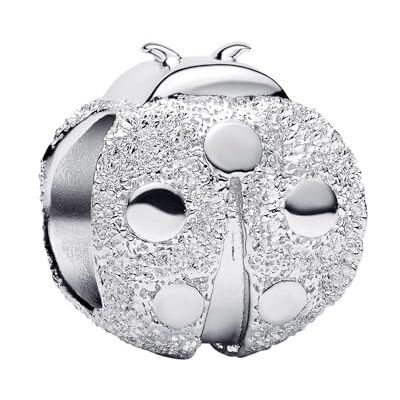 PANDORA Textured ladybird sterling silver mini charm PANDORA Textured ladybird sterling silver mini charm