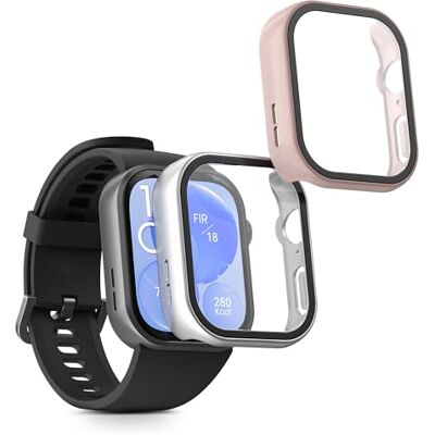 kwmobile 2x Custodia Rigida Smartwatch Compatibile con Huawei Watch Fit 3 Cover Case Vetro Temperato Orologio Fitness argento/rosa antico kwmobile 2x Custodia Rigida Smartwatch Compatibile con Huawei Watch Fit 3 Cover Case Vetro Temperato Orologio Fitness argento/rosa antico