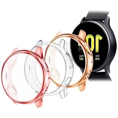 OcioDual Confezione Da 3 Custodie Protettive In TPU Compatibili Con Smartwatch Galaxy Watch Active 2, Rosa/Oro Rosa/Trasparente, 44 mm OcioDual Confezione Da 3 Custodie Protettive In TPU Compatibili Con Smartwatch Galaxy Watch Active 2, Rosa/Oro Rosa/Trasparente, 44 mm