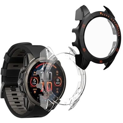 kwmobile 2x Custodia Rigida Smartwatch Compatibile con Garmin Fenix 8 43mm Cover Case Vetro Temperato Orologio Fitness trasparente/nero kwmobile 2x Custodia Rigida Smartwatch Compatibile con Garmin Fenix 8 43mm Cover Case Vetro Temperato Orologio Fitness trasparente/nero