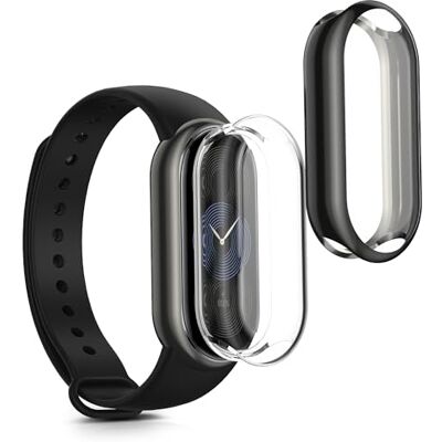 kwmobile Set 2x Custodia Smartwatch Compatibile con Xiaomi Mi Band 9 / Smart Band 9 Cover Case Silicone Protezione Orologio Fitness trasparente/nero kwmobile Set 2x Custodia Smartwatch Compatibile con Xiaomi Mi Band 9 / Smart Band 9 Cover Case Silicone Protezione Orologio Fitness trasparente/nero