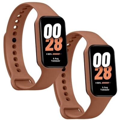 OcioDual 2 Piezzi Cinturino di Compatibile con Xiaomi Smart Band 8 Active/Redmi Smart Band 2, colore Marrone, cinturino di ricambio in Silicone Gomma morbida e flessibile per lo sport traspirante OcioDual 2 Piezzi Cinturino di Compatibile con Xiaomi Smart Band 8 Active/Redmi Smart Band 2, colore Marrone, cinturino di ricambio in Silicone Gomma morbida e flessibile per lo sport traspirante