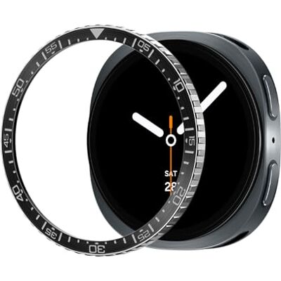 Spigen Bezel Tune Cover per Galaxy Watch 9/8 44mm Anello lunetta in acciaio inox con biadesivo, bordo a ingranaggio per Galaxy Watch 9/8 (2026/25) Nero Spigen Bezel Tune Cover per Galaxy Watch 9/8 44mm Anello lunetta in acciaio inox con biadesivo, bordo a ingranaggio per Galaxy Watch 9/8 (2026/25) Nero