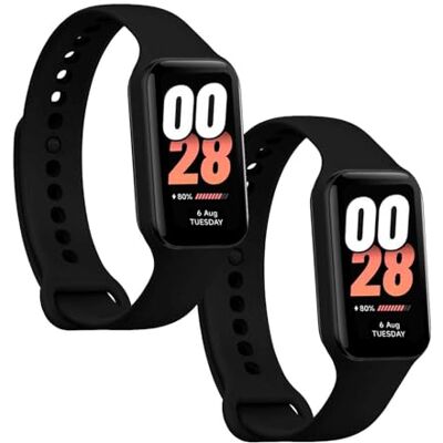 OcioDual 2 Piezzi Cinturino di Compatibile con Xiaomi Smart Band 8 Active/Redmi Smart Band 2, colore Nero, cinturino di ricambio in Silicone Gomma morbida e flessibile OcioDual 2 Piezzi Cinturino di Compatibile con Xiaomi Smart Band 8 Active/Redmi Smart Band 2, colore Nero, cinturino di ricambio in Silicone Gomma morbida e flessibile