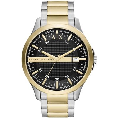 Armani Orologio per uomo, movimento tre lancette al quarzo e cassa da 46 mm con cinturino in acciaio Armani Orologio per uomo, movimento tre lancette al quarzo e cassa da 46 mm con cinturino in acciaio
