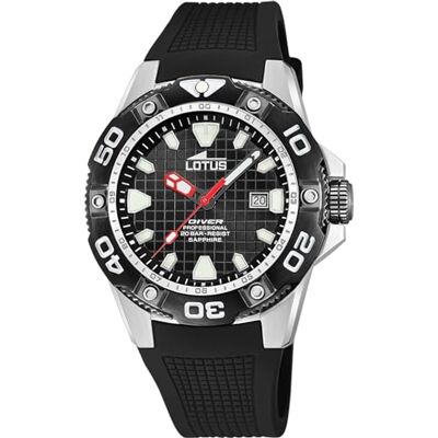 Lotus Orologio Uomo Analogico in Gomma Nero Lotus Orologio Uomo Analogico in Gomma Nero