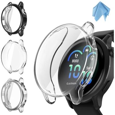 FINTIE 3 Pezzi Cover per Garmin Vivoactive 6, Protezione Morbide TPU Custodia con Pellicola Protettiva FINTIE 3 Pezzi Cover per Garmin Vivoactive 6, Protezione Morbide TPU Custodia con Pellicola Protettiva