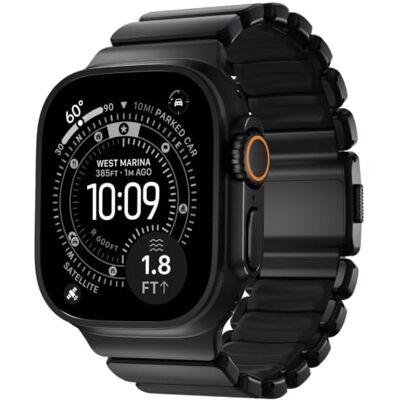 NOMAD Stratos Cinturino I per Apple Watch 42/44/45/46/49 mm, design ibrido, all black, verschiedene größen, Classico NOMAD Stratos Cinturino I per Apple Watch 42/44/45/46/49 mm, design ibrido, all black, verschiedene größen, Classico