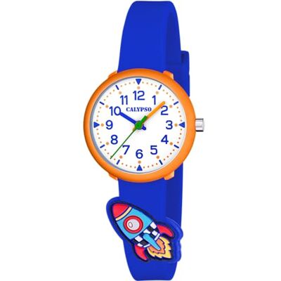 Calypso Montre enfant K5845/1 My First Watch Boîtier en caoutchouc Multi Bracelet en caoutchouc Bleu, blanc Calypso Montre enfant K5845/1 My First Watch Boîtier en caoutchouc Multi Bracelet en caoutchouc Bleu, blanc