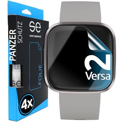 smart engineered 3D Pellicola protettiva per schermo per Fitbit Versa 2 [4 pezzi Transparente, Case-friendly, Non Vetro Temperato ma Pellicola Protettiva TPU smart engineered 3D Pellicola protettiva per schermo per Fitbit Versa 2 [4 pezzi Transparente, Case-friendly, Non Vetro Temperato ma Pellicola Protettiva TPU