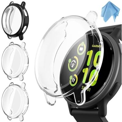 FINTIE 3 Pezzi Cover per Garmin Vivoactive 5, Protezione Morbide TPU Custodia con Pellicola Protettiva FINTIE 3 Pezzi Cover per Garmin Vivoactive 5, Protezione Morbide TPU Custodia con Pellicola Protettiva