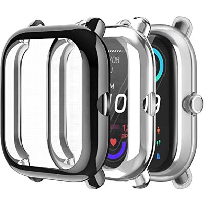 FINTIE 3 Pezzi Cover per Amazfit GTS 2 Mini/Bip U Pro, Protezione Morbide TPU Custodia con Pellicola Protettiva FINTIE 3 Pezzi Cover per Amazfit GTS 2 Mini/Bip U Pro, Protezione Morbide TPU Custodia con Pellicola Protettiva