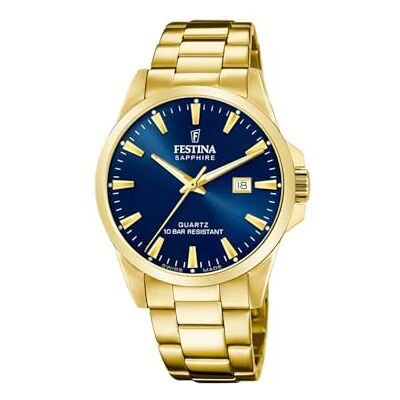 Festina Swiss Made Orologio Uomo in Acciaio Inossidabile 316l Dorato Festina Swiss Made Orologio Uomo in Acciaio Inossidabile 316l Dorato