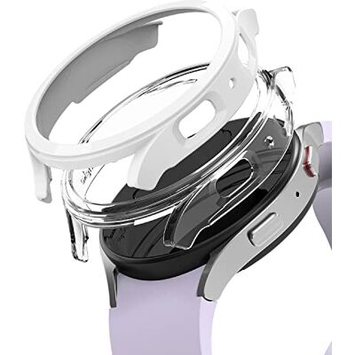 Ringke Slim Compatibile con Cover Samsung Galaxy Watch 5 40mm (2 Pezzi), Custodia Sottile Rigida PC Antigraffio Clear & White Bianca Ringke Slim Compatibile con Cover Samsung Galaxy Watch 5 40mm (2 Pezzi), Custodia Sottile Rigida PC Antigraffio Clear & White Bianca