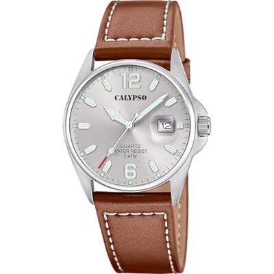 Calypso Orologio Uomo Analogico in Pelle Marrone Calypso Orologio Uomo Analogico in Pelle Marrone