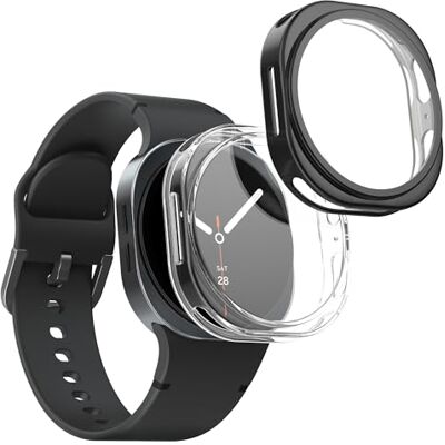 kwmobile Set 2x Custodia Smartwatch Compatibile con Samsung Galaxy Watch 8 (40mm) Cover Case Silicone Protezione Orologio Fitness trasparente/nero kwmobile Set 2x Custodia Smartwatch Compatibile con Samsung Galaxy Watch 8 (40mm) Cover Case Silicone Protezione Orologio Fitness trasparente/nero
