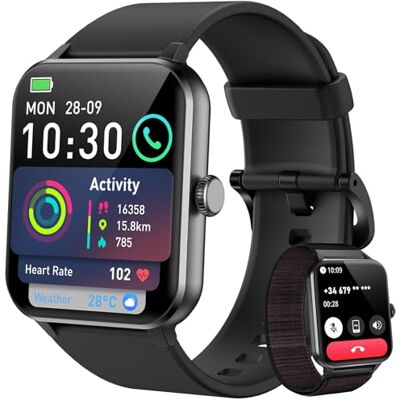 Blackview Smartwatch Uomo Donna, Effettua e Rispondi alle Chiamate,1,85'' Orologio Intelligente Fitness,Cardiofrequenzimetro, Monitoraggio del Sonno, Calcolatori per Android iOS Blackview Smartwatch Uomo Donna, Effettua e Rispondi alle Chiamate,1,85'' Orologio Intelligente Fitness,Cardiofrequenzimetro, Monitoraggio del Sonno, Calcolatori per Android iOS