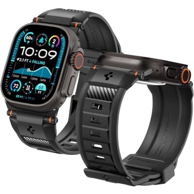 Spigen Cinturino Rugged Ultra Band in TPU Compatible con Apple Watch Ultra 3/2/1 49mm, Series 11/10 46mm, Series 9/8/7-4/SE 45mm, 44mm Nero opaco Spigen Cinturino Rugged Ultra Band in TPU Compatible con Apple Watch Ultra 3/2/1 49mm, Series 11/10 46mm, Series 9/8/7-4/SE 45mm, 44mm Nero opaco