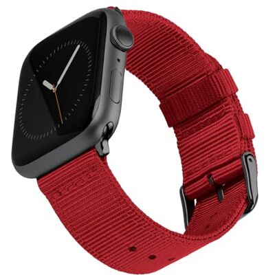 Archer Watch Straps Cinturini in Nylon Premium per Apple Watch (Rosso/Nero, 40/41/42mm) Archer Watch Straps Cinturini in Nylon Premium per Apple Watch (Rosso/Nero, 40/41/42mm)