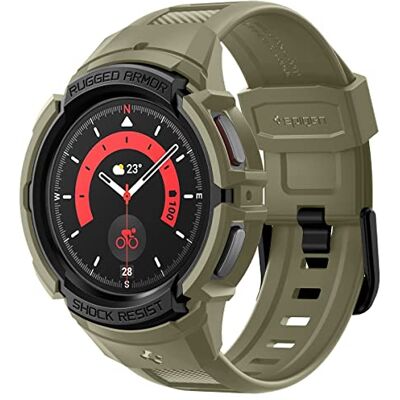 Spigen Cover con Cinturino Rugged Armor Pro Compatibile con Sasmung Galaxy Watch 5 Pro 45mm (2022) Vintage Khaki Spigen Cover con Cinturino Rugged Armor Pro Compatibile con Sasmung Galaxy Watch 5 Pro 45mm (2022) Vintage Khaki