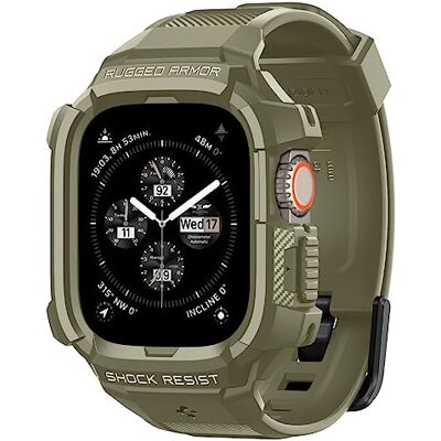 Spigen Cover con Cinturino Rugged Armor Pro Compatibile con Apple Watch Ultra 3 49mm (2025) e Apple Watch Ultra 2/1 Vintage Khaki Spigen Cover con Cinturino Rugged Armor Pro Compatibile con Apple Watch Ultra 3 49mm (2025) e Apple Watch Ultra 2/1 Vintage Khaki