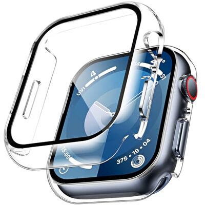 TAURI Cover per Apple Watch Series 9/8/7 45mm,Trasparente TAURI Cover per Apple Watch Series 9/8/7 45mm,Trasparente