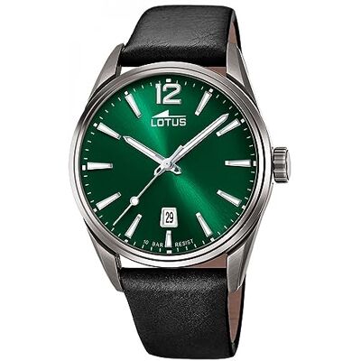 Lotus Orologio Uomo Analogico in Acciaio Inossidabile e Pelle Nero Lotus Orologio Uomo Analogico in Acciaio Inossidabile e Pelle Nero