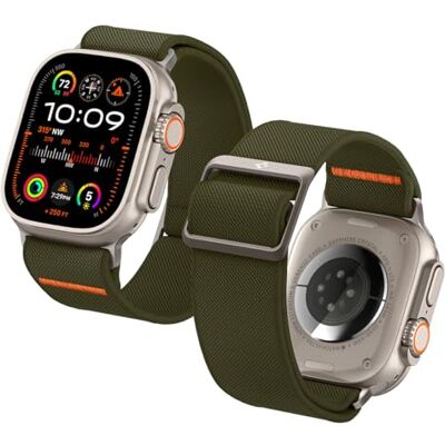Spigen Cinturino Lite Fit Ultra in Nylon Compatibile con Apple Watch Ultra 3/2/1 49mm, Series 11/10 46mm, Series 9/8/7-4/SE 45mm, 44mm Khaki Spigen Cinturino Lite Fit Ultra in Nylon Compatibile con Apple Watch Ultra 3/2/1 49mm, Series 11/10 46mm, Series 9/8/7-4/SE 45mm, 44mm Khaki