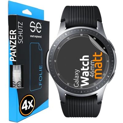 smart engineered 3D Pellicola protettiva per schermo per Samsung Galaxy Watch (46mm) antiriflesso [4 pezzi Opaco, Case-friendly, Non Vetro Temperato ma Pellicola Protettiva TPU smart engineered 3D Pellicola protettiva per schermo per Samsung Galaxy Watch (46mm) antiriflesso [4 pezzi Opaco, Case-friendly, Non Vetro Temperato ma Pellicola Protettiva TPU