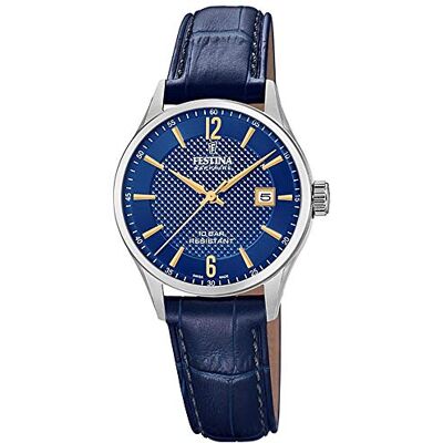 Festina Swiss Made Orologio Donna Analogico in Pelle Blu Festina Swiss Made Orologio Donna Analogico in Pelle Blu