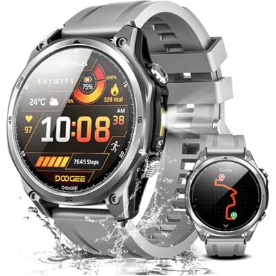 DOOGEE Anywise W1 Smart Watch, AI, Voice Control, GPS and Free Map Material, 18 Days Battery, Fitness Tracker with 170+ Sports Modes, 5 ATM Waterproof for Android and iPhone DOOGEE Anywise W1 Smart Watch, AI, Voice Control, GPS and Free Map Material, 18 Days Battery, Fitness Tracker with 170+ Sports Modes, 5 ATM Waterproof for Android and iPhone