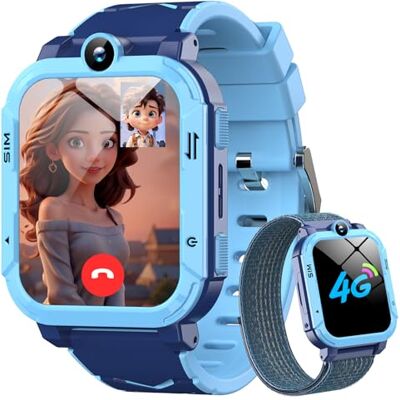 Blackview Smartwatch per Bambini Smartwatch GPS+LBS+Wi-Fi Tracciatrice, SOS, 4G Chiamate, Chat vocale, Videochiamata, SMS, Gioco, Fotocamera, Calcolatrice, Contapassi, Sveglia per Regalo Bambini Blackview Smartwatch per Bambini Smartwatch GPS+LBS+Wi-Fi Tracciatrice, SOS, 4G Chiamate, Chat vocale, Videochiamata, SMS, Gioco, Fotocamera, Calcolatrice, Contapassi, Sveglia per Regalo Bambini