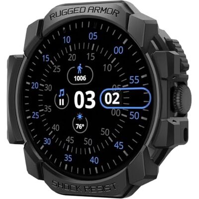 Spigen Cover Rugged Armor Compatibile con Google Pixel Watch 3/2/1 41mm (2024/2023/2022) Nero Opaco Spigen Cover Rugged Armor Compatibile con Google Pixel Watch 3/2/1 41mm (2024/2023/2022) Nero Opaco