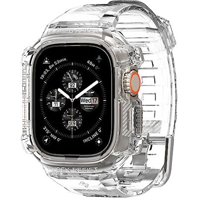 Spigen Cover con Cinturino Rugged Armor Pro Compatibile con Apple Watch Ultra 3 49mm (2025) e Apple Watch Ultra 2/1 Crystal Clear (Trasparente) Spigen Cover con Cinturino Rugged Armor Pro Compatibile con Apple Watch Ultra 3 49mm (2025) e Apple Watch Ultra 2/1 Crystal Clear (Trasparente)