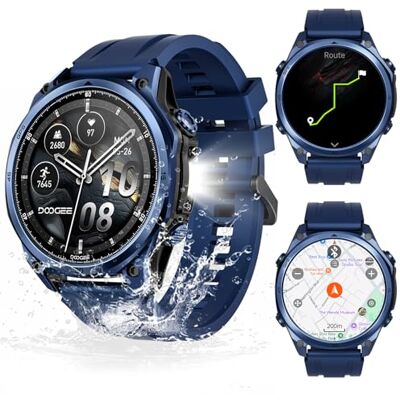 DOOGEE Anywise W1 Pro Mens Smart Watch, 5ATM Dual-Band GPS Offline Maps,1.43'' Fitness Smartwatches for Android Phone/iPhone Compatible,170+ Sports Modes, Answer/Make Calls/12 Days Battery/2 Strap DOOGEE Anywise W1 Pro Mens Smart Watch, 5ATM Dual-Band GPS Offline Maps,1.43'' Fitness Smartwatches for Android Phone/iPhone Compatible,170+ Sports Modes, Answer/Make Calls/12 Days Battery/2 Strap