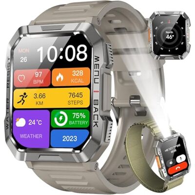 Blackview Smartwatch Uomo, Smartwatch Militare Uomo Fitness con Chiamate Bluetooth,2.01" Orologio Intelligente 112+ Modalità Sportive/900 mAh/Sonno/Cardiofrequenzimetro/Torcia/Bussola per Android IOS Blackview Smartwatch Uomo, Smartwatch Militare Uomo Fitness con Chiamate Bluetooth,2.01" Orologio Intelligente 112+ Modalità Sportive/900 mAh/Sonno/Cardiofrequenzimetro/Torcia/Bussola per Android IOS