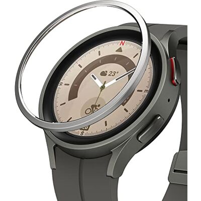 Ringke Bezel Styling Compatibile con Cover Samsung Galaxy Watch 5 PRO 45mm, Ghiera Anti Graffio Stainless Steel Adesivo Accessorio 45-01 (ST) Silver Ringke Bezel Styling Compatibile con Cover Samsung Galaxy Watch 5 PRO 45mm, Ghiera Anti Graffio Stainless Steel Adesivo Accessorio 45-01 (ST) Silver