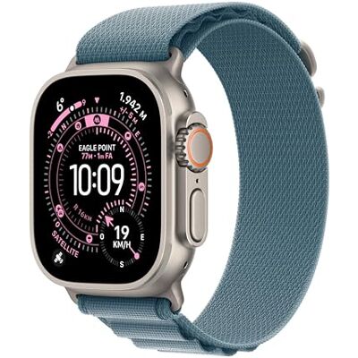 Apple Watch Ultra 3 GPS + Cellular, Cassa 49 mm in titanio naturale con Alpine Loop blu chiaro Medium Apple Watch Ultra 3 GPS + Cellular, Cassa 49 mm in titanio naturale con Alpine Loop blu chiaro Medium